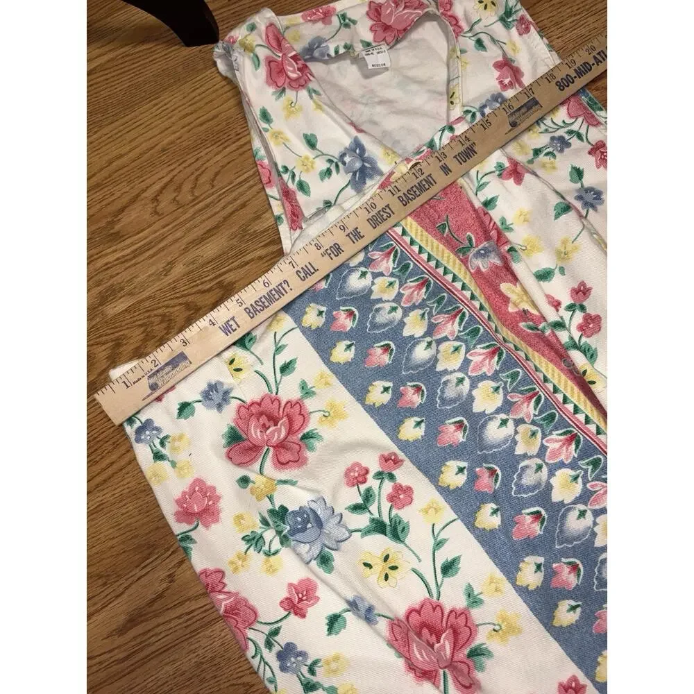 Vintage NWOT Vivaldi Jeanswear Floral Vest Skirt Set USA Made 90s Cottagecore